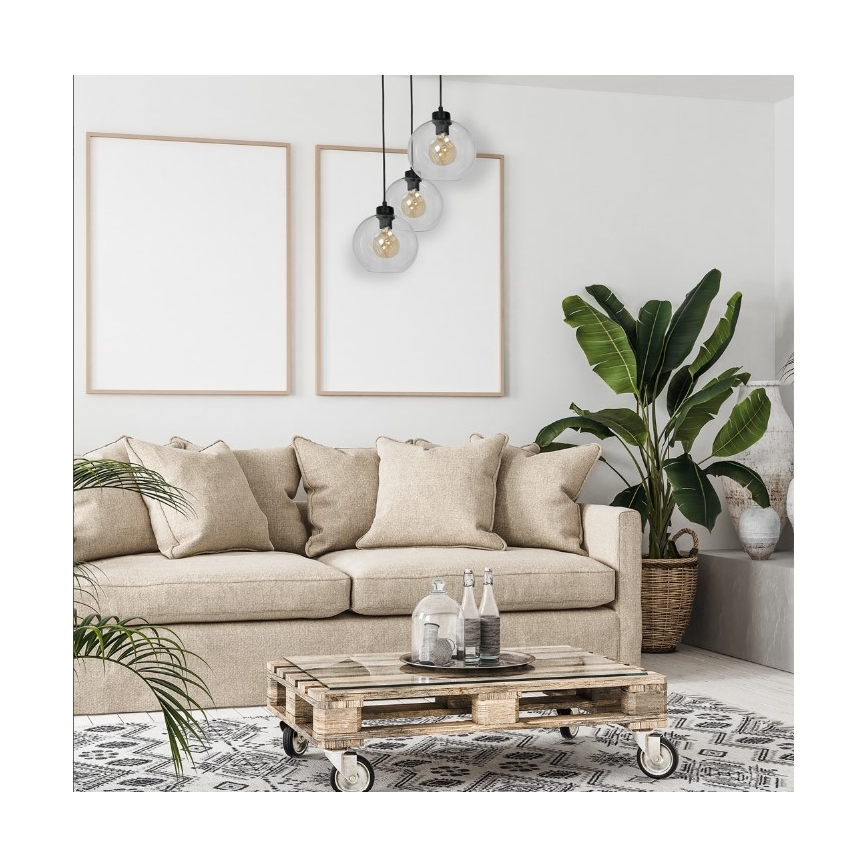 Suspension fil SOFIA 3xE27/60W/230V claire