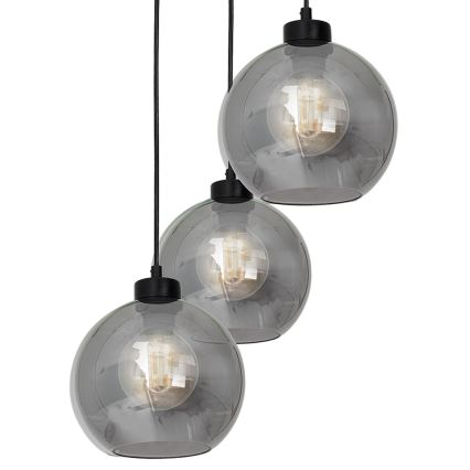 Suspension fil SOFIA 3xE27/60W/230V noir