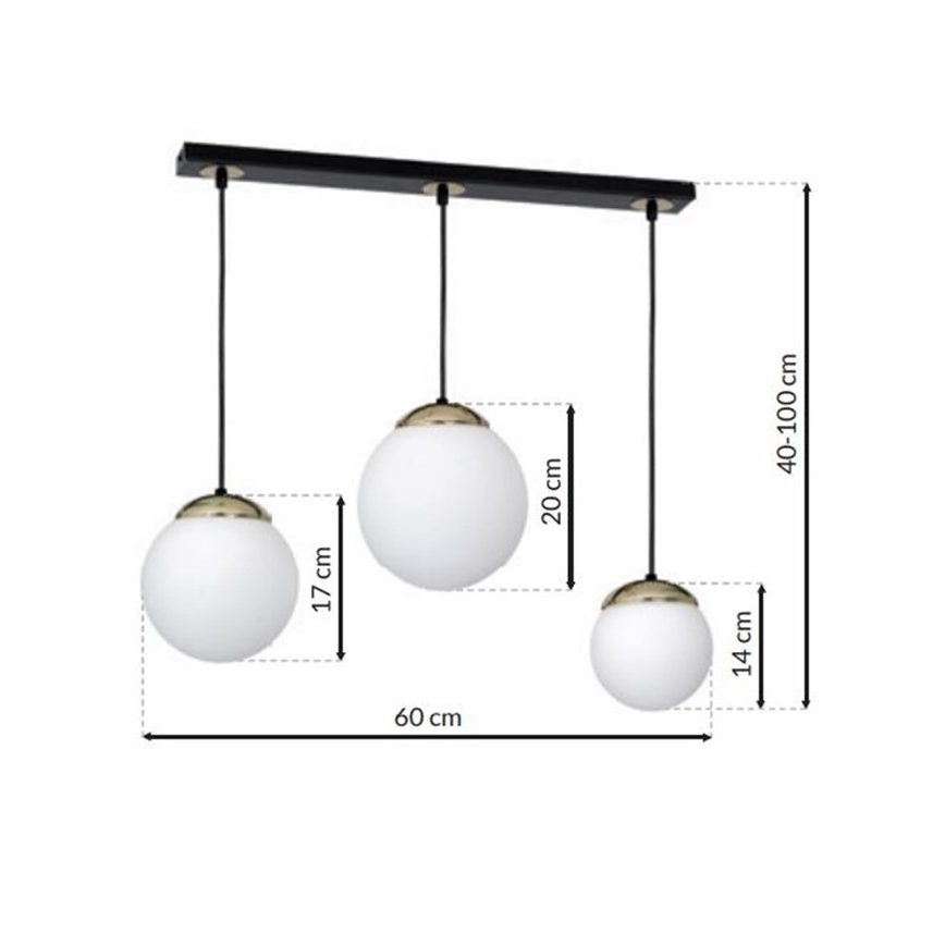 Suspension fil SPARTA 3xE14/40W/230V