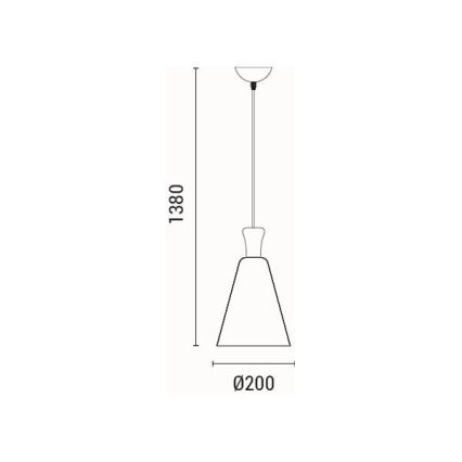 Suspension filaire 1xE27/15W/230V jaune d. 20 cm