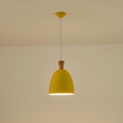 Suspension filaire 1xE27/15W/230V jaune d. 23 cm