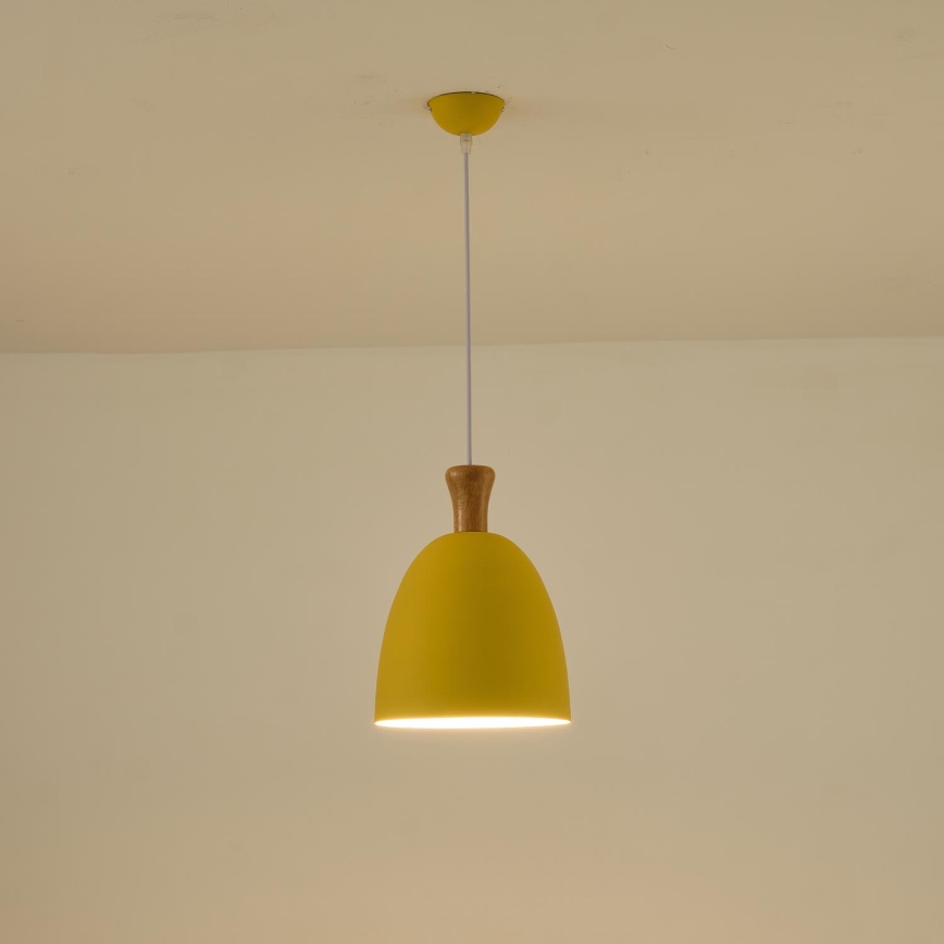 Suspension filaire 1xE27/15W/230V jaune d. 23 cm