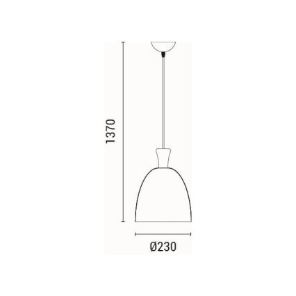 Suspension filaire 1xE27/15W/230V jaune d. 23 cm