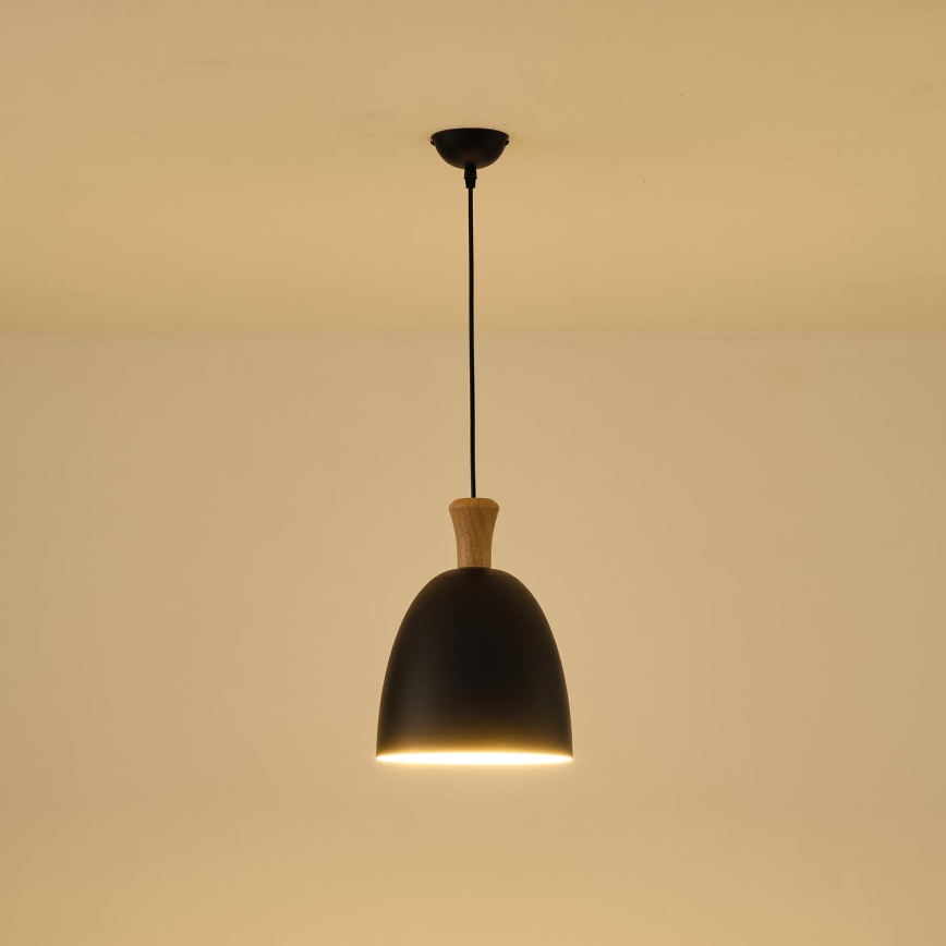 Suspension filaire 1xE27/15W/230V noir d. 23 cm