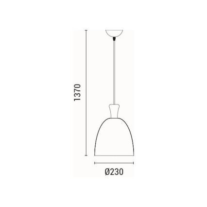 Suspension filaire 1xE27/15W/230V noir d. 23 cm