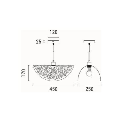 Suspension filaire 1xE27/15W/230V noir