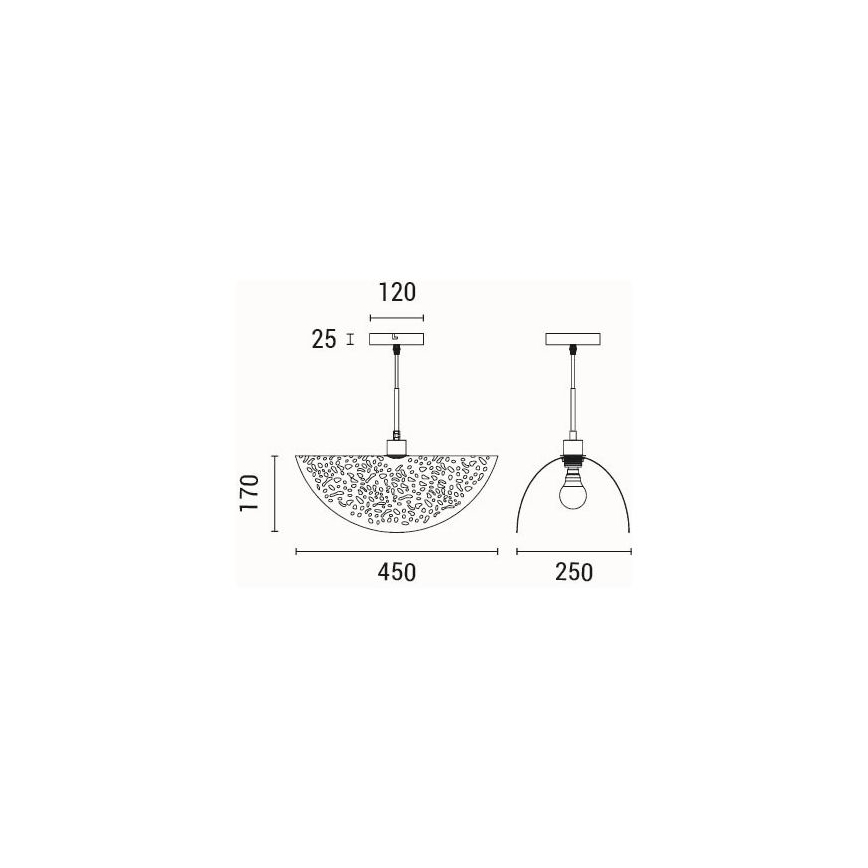 Suspension filaire 1xE27/15W/230V noir