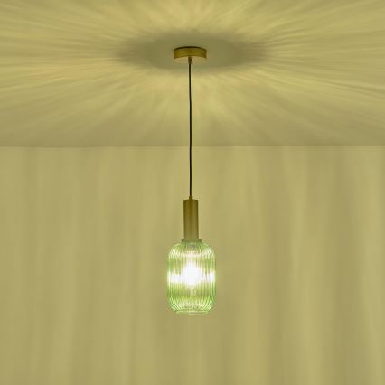 Suspension filaire 1xE27/15W/230V vert 13 cm