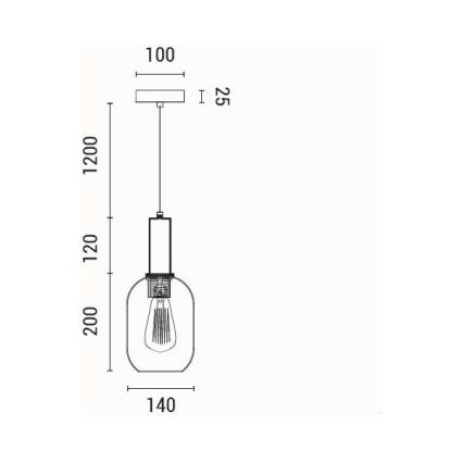Suspension filaire 1xE27/15W/230V vert 13 cm
