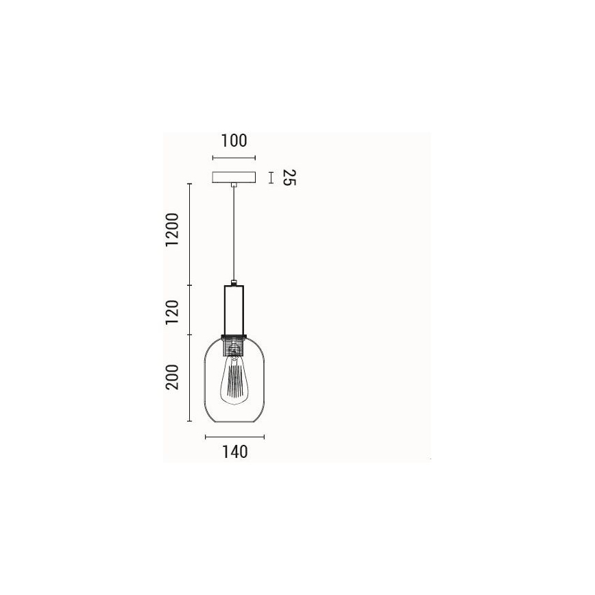 Suspension filaire 1xE27/15W/230V vert 13 cm