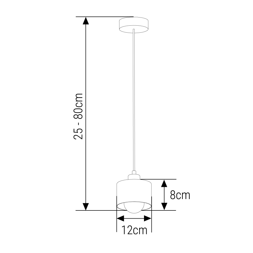 Suspension filaire 1xE27/35W/230V d. 12 cm noir/doré