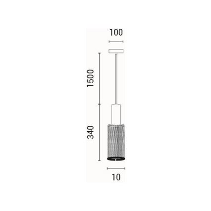 Suspension filaire 1xE27/40W/230V noir