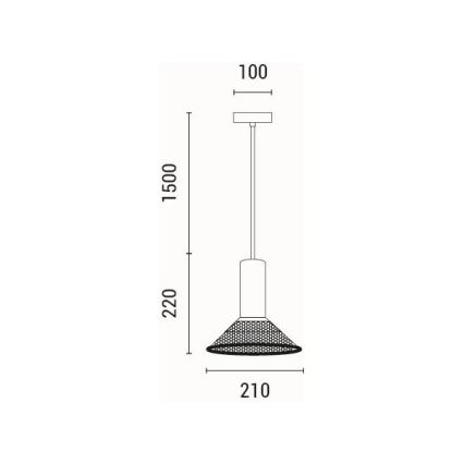Suspension filaire 1xE27/40W/230V noir