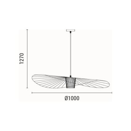 Suspension filaire 1xE27/40W/230V noir