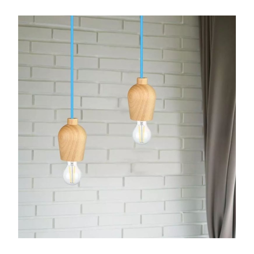 Suspension filaire 1xE27/60W/230V bleu
