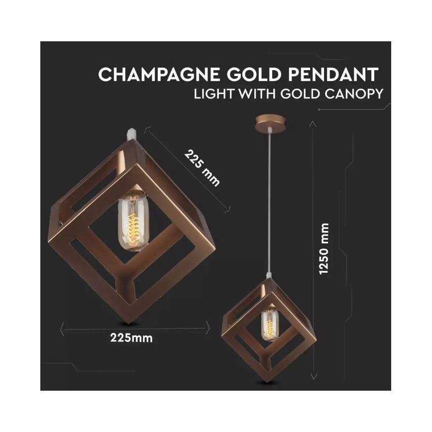 Suspension filaire 1xE27/60W/230V bronze
