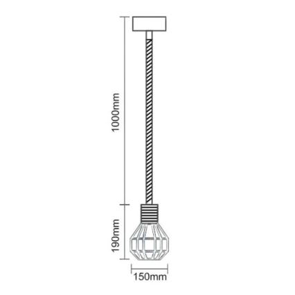 Suspension filaire 1xE27/60W/230V d. 15 cm
