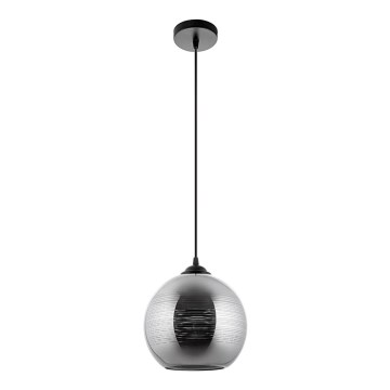 Suspension filaire 1xE27/60W/230V d. 20 cm noir