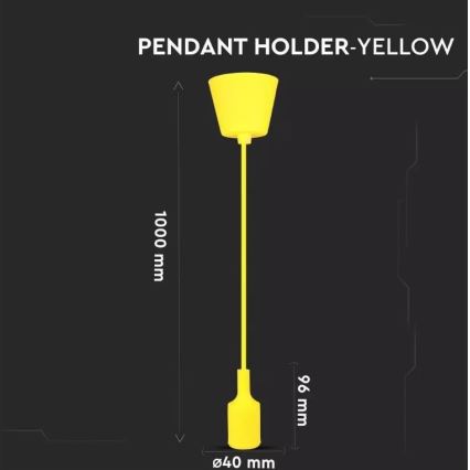 Suspension filaire 1xE27/60W/230V jaune