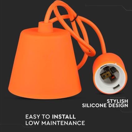 Suspension filaire 1xE27/60W/230V orange