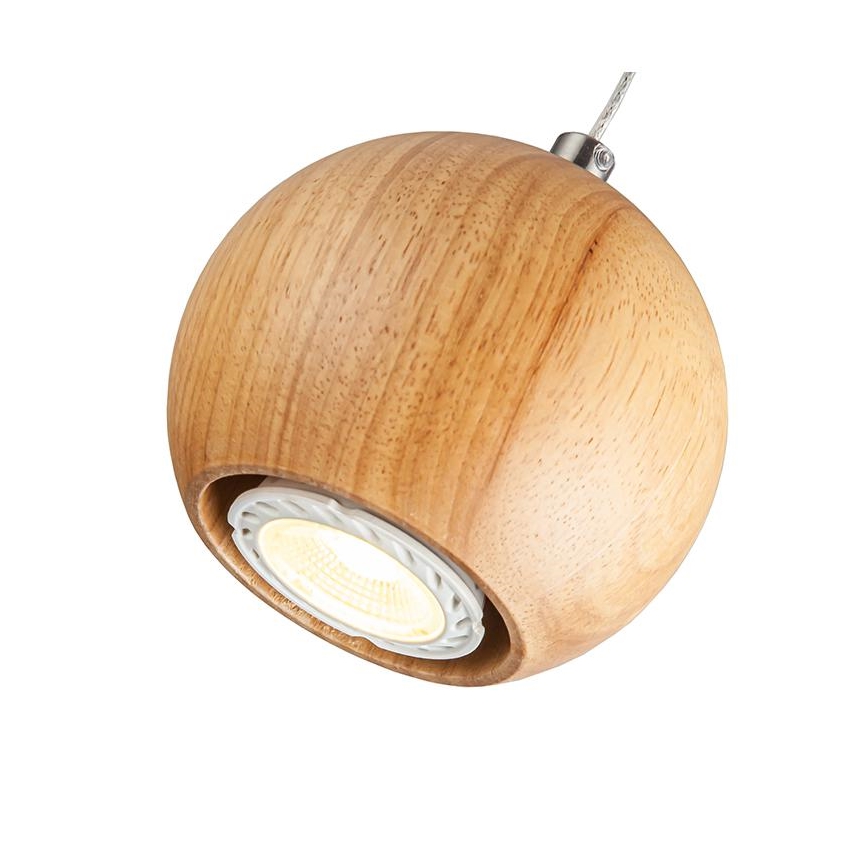 Suspension filaire 1xGU10/10W/230V frêne/bois massif marron