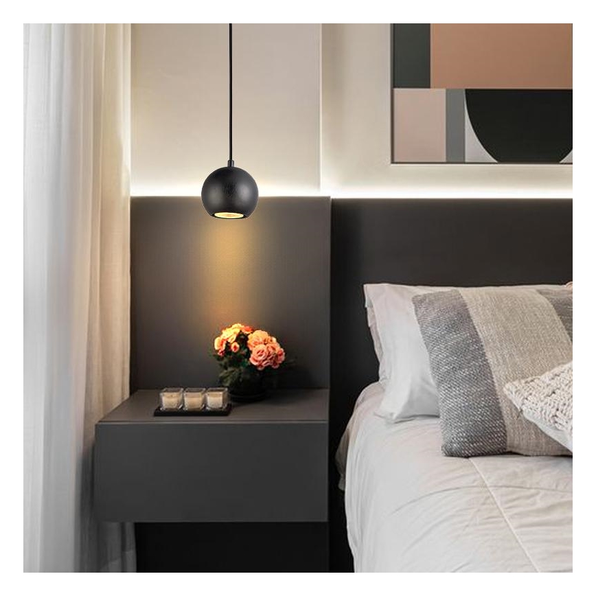 Suspension filaire 1xGU10/10W/230V frêne/bois massif noir
