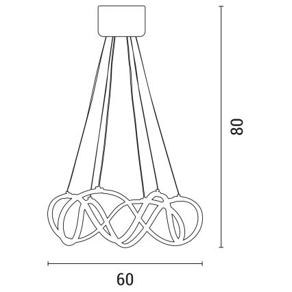 Suspension filaire 2xLED/27W/230V 3000/4000/6000K noir