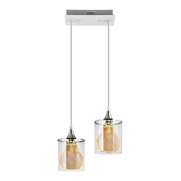 Suspension filaire 2xLED/5W/230V blanc/transparent
