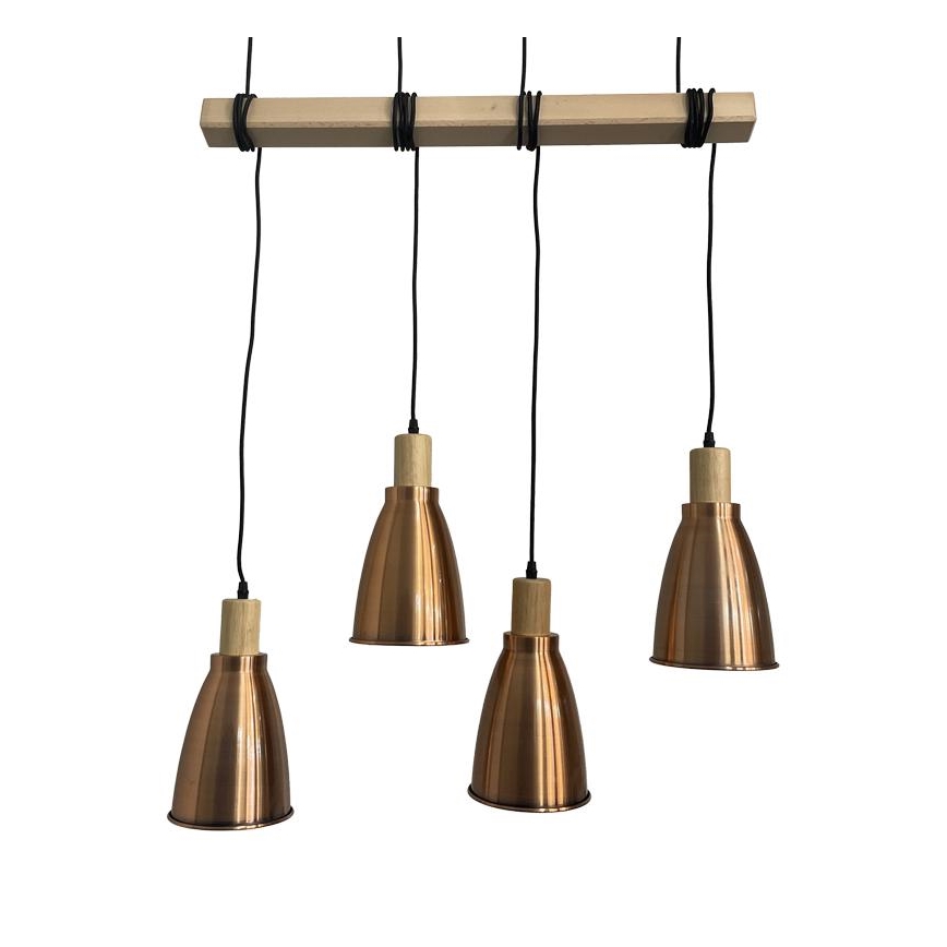 Suspension filaire 4xE27/60W/230V cuivre