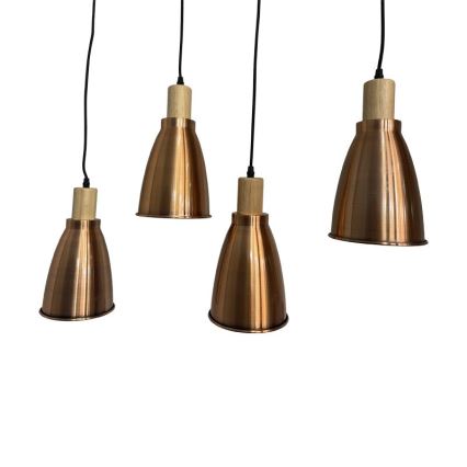 Suspension filaire 4xE27/60W/230V cuivre