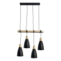 Suspension filaire 4xE27/60W/230V noir