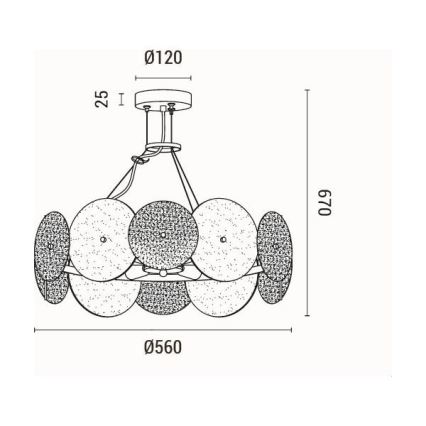 Suspension filaire 6xE14/40W/230V