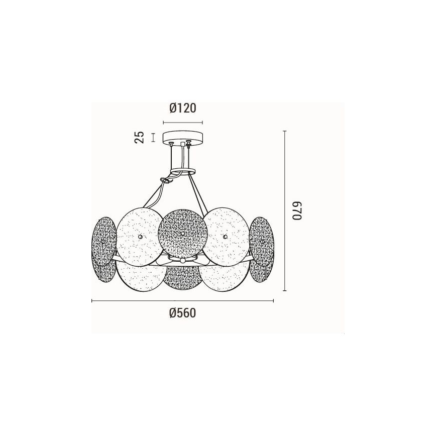 Suspension filaire 6xE14/40W/230V