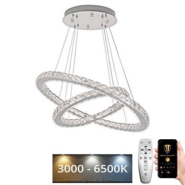 Suspension filaire à intensité variable LED/115W/230V 3000-6500K argent + Télécommande