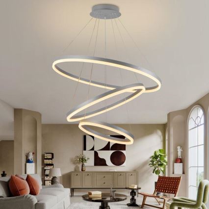 Suspension filaire à intensité variable LED/125W/230V 3000-6500K d. 80 cm + Télécommande