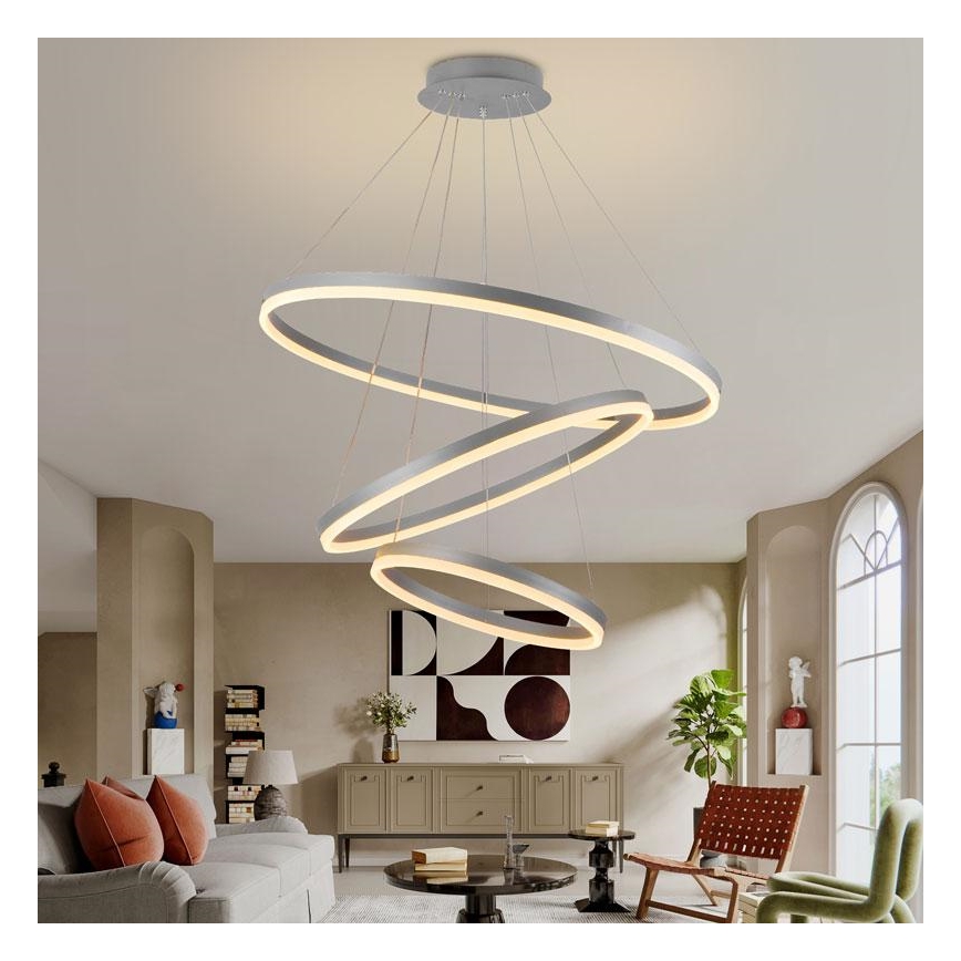 Suspension filaire à intensité variable LED/125W/230V 3000-6500K d. 80 cm + Télécommande