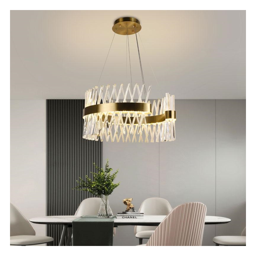 Suspension filaire à intensité variable LED/130W/230V 3000-6500K doré + télécommande