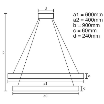 Suspension filaire à intensité variable LED/135W/230V 3000-6500K + télécommande