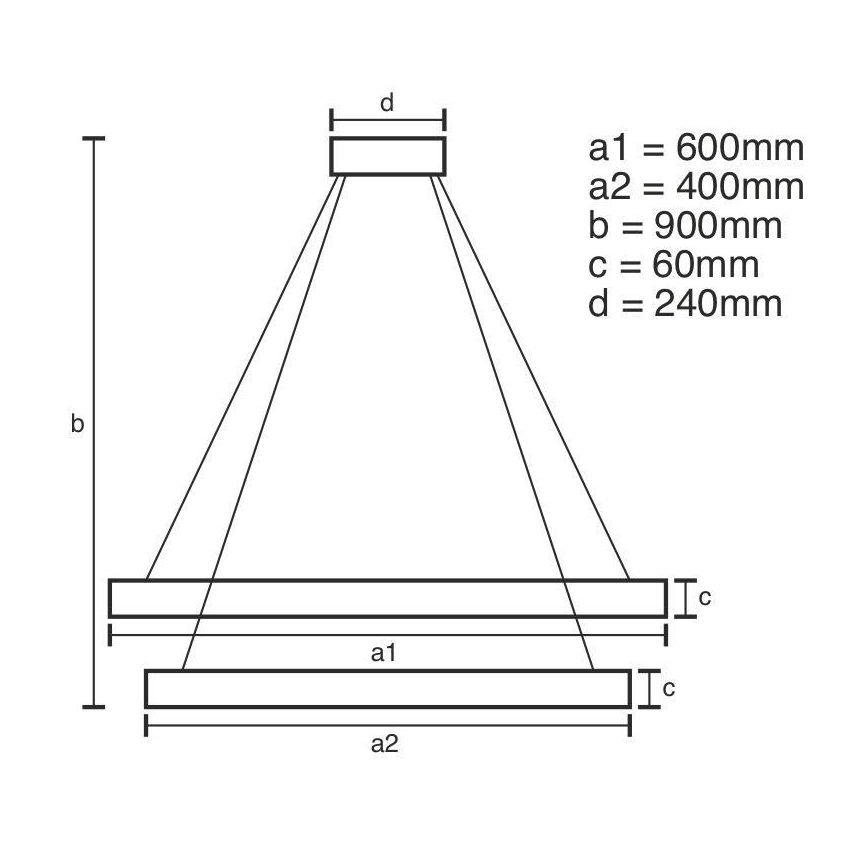Suspension filaire à intensité variable LED/135W/230V 3000-6500K d. 60 cm + Télécommande