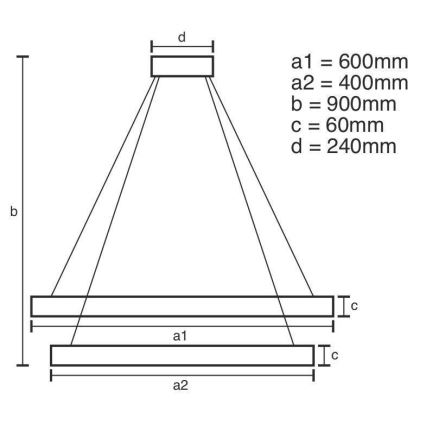 Suspension filaire à intensité variable LED/135W/230V 3000-6500K + télécommande