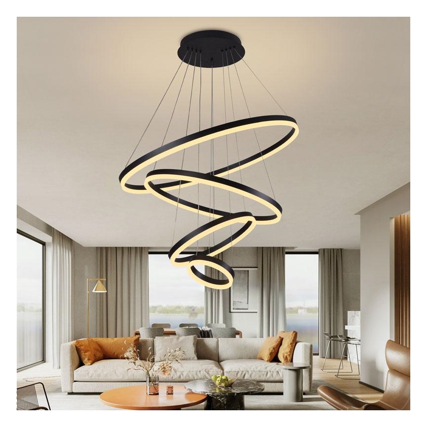 Suspension filaire à intensité variable LED/165W/230V 3000-6500K d. 80 cm + Télécommande