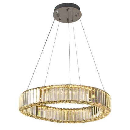 Suspension filaire en cristal à intensité variable LED/40W/230V 3000-6500K chrome brillant + télécommande