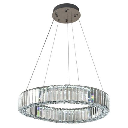 Suspension filaire en cristal à intensité variable LED/40W/230V 3000-6500K chrome brillant + télécommande