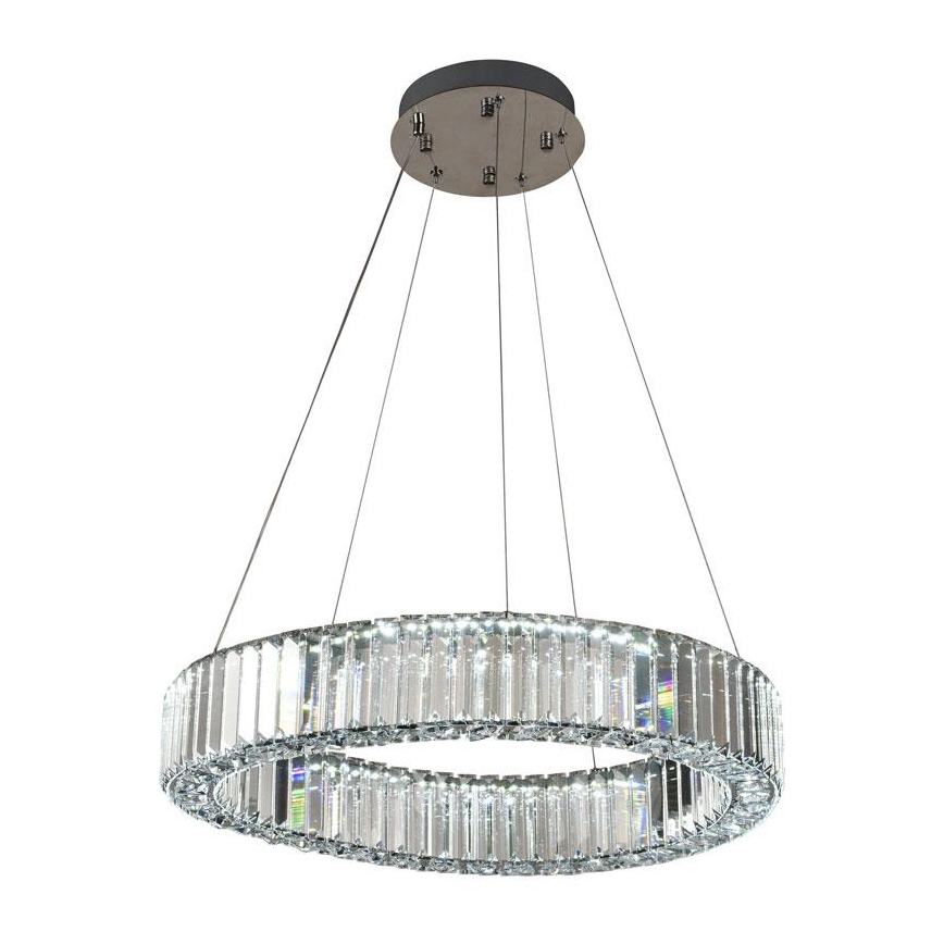 Suspension filaire en cristal à intensité variable LED/40W/230V 3000-6500K chrome brillant + télécommande