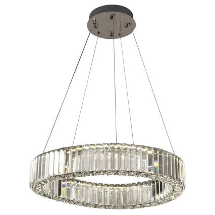 Suspension filaire en cristal à intensité variable LED/40W/230V 3000-6500K chrome brillant + télécommande