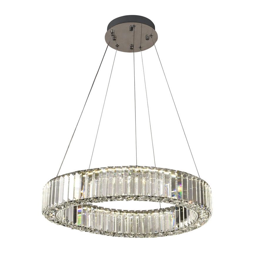 Suspension filaire en cristal à intensité variable LED/40W/230V 3000-6500K chrome brillant + télécommande