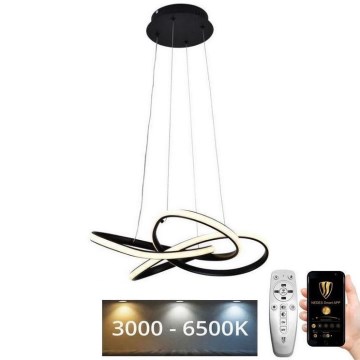 Suspension filaire à intensité variable LED/40W/230V 3000-6500K d. 48 cm noir + Télécommande