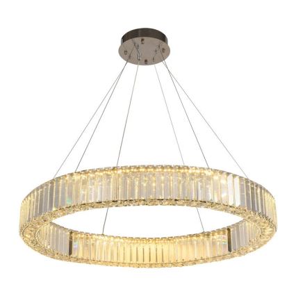 Suspension filaire en cristal à intensité variable LED/50W/230V 3000-6500K chrome brillant + télécommande