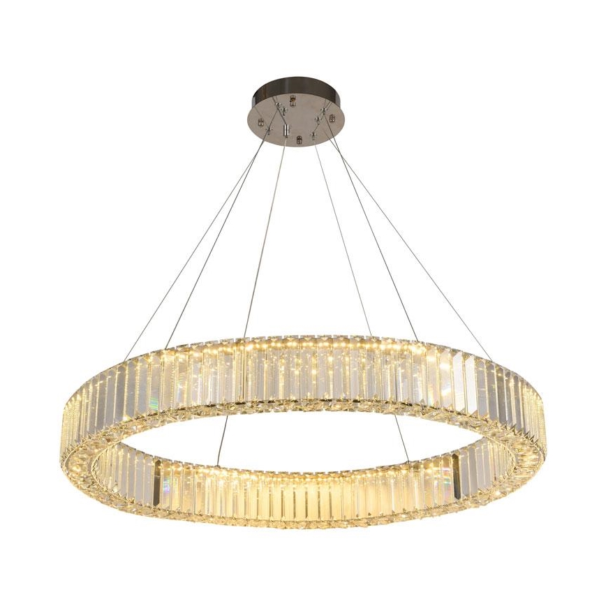 Suspension filaire en cristal à intensité variable LED/50W/230V 3000-6500K chrome brillant + télécommande