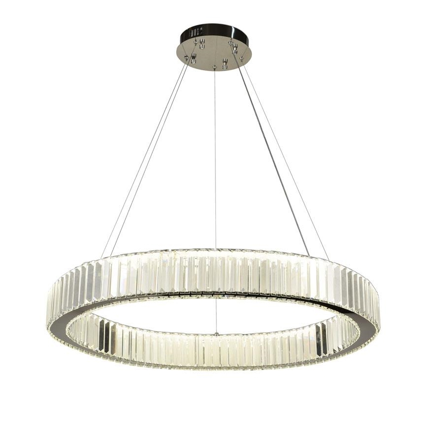 Suspension filaire en cristal à intensité variable LED/50W/230V 3000-6500K chrome brillant + télécommande